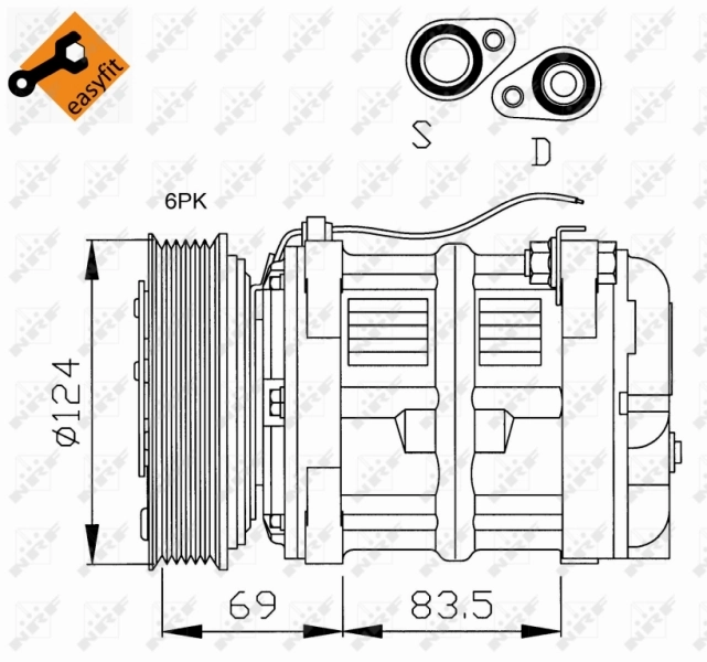 Купить 32038 NRF Компрессор климатической установки