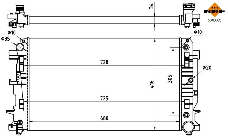 Радиатор 53833A NRF