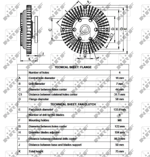 Вискомуфта вентилятора 49524 NRF