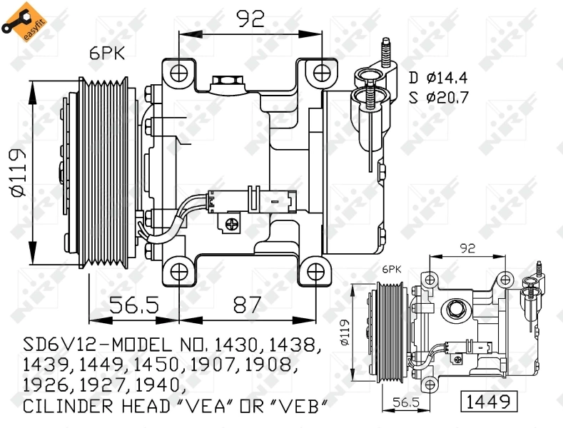 Compressor de aparelho de ar condicionado Citroen C2 JM