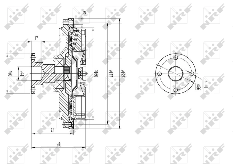 Acoplamento viscoso de ventilador de esfriamento Mitsubishi L 200 4 KA, KB
