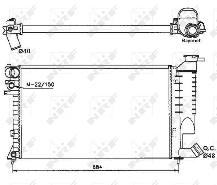 Купить 58183 NRF Радиатор водяной