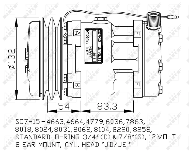 Компрессор кондиционера 82011594 Case