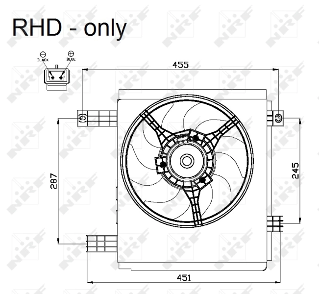 Диффузор радиатора охлаждения в сборе с мотором и крыльчаткой NRF 47447 цена, от 142.36 USD
