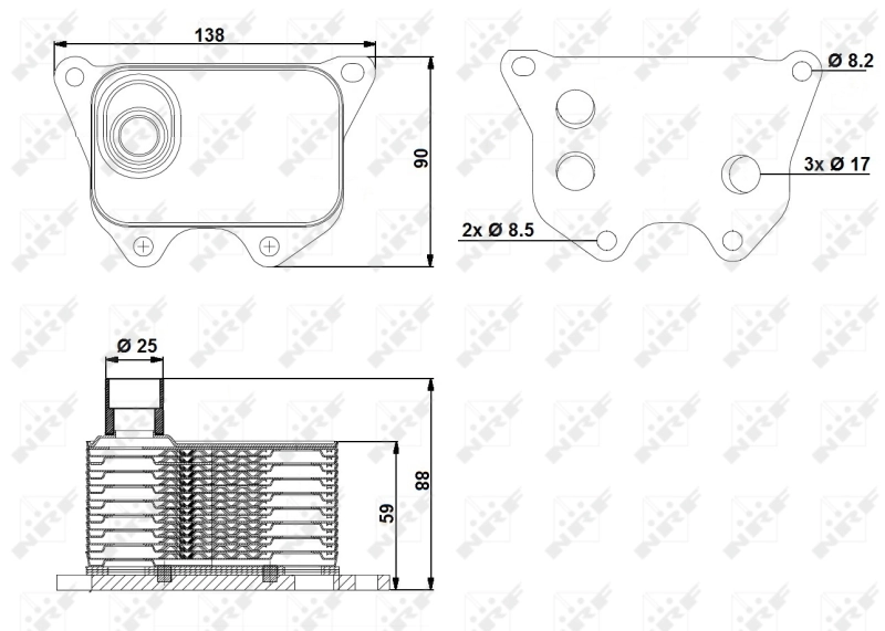 Радиатор масляный холодильник NRF 31173
