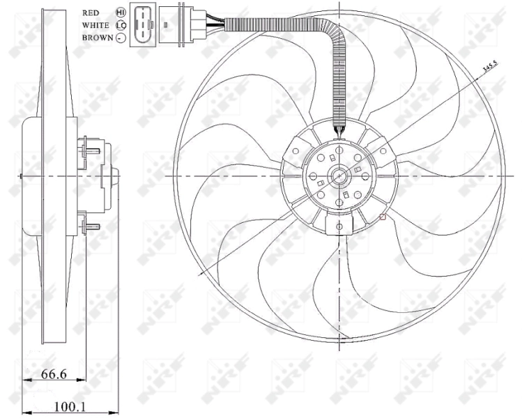 Ventilador elétrico de esfriamento montado (motor + roda de aletas) Audi A3 8L1