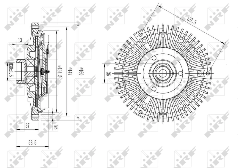 Acoplamento viscoso de ventilador de esfriamento Mercedes E W124