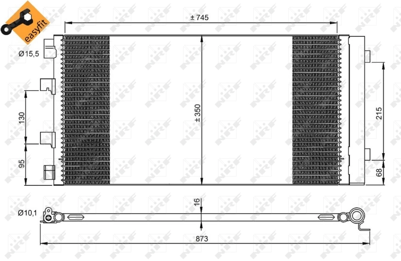 Радиатор охлаждения кондиционера NRF 35972
