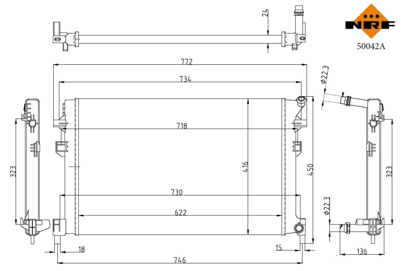 Радиатор 50042A NRF