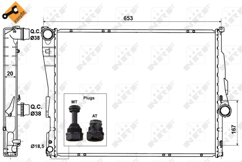Радиатор 51582 NRF