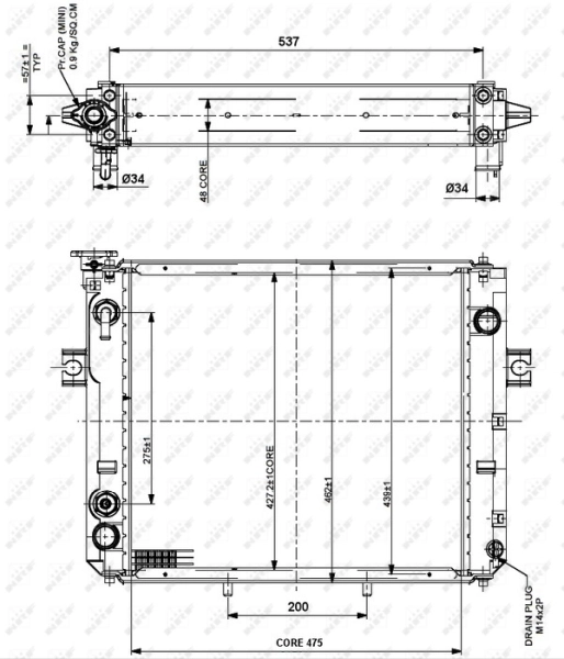 Радиатор 52301 NRF