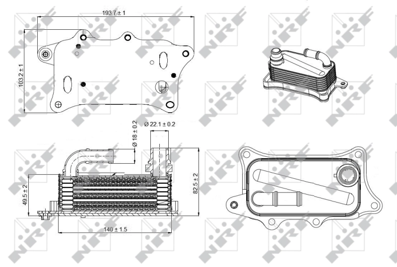Радиатор масляный холодильник NRF 31270