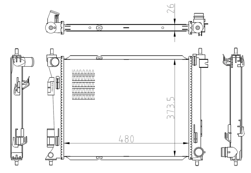 Радиатор охлаждения двигателя Polcar 41B2083 цена, от 89.18 USD