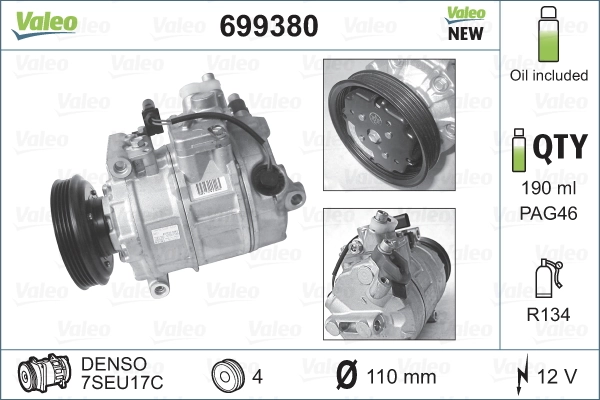 699380 VALEO Компрессор хладагента