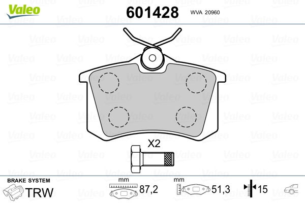 1616872680 Peugeot/Citroen Sapatas do freio traseiras de disco