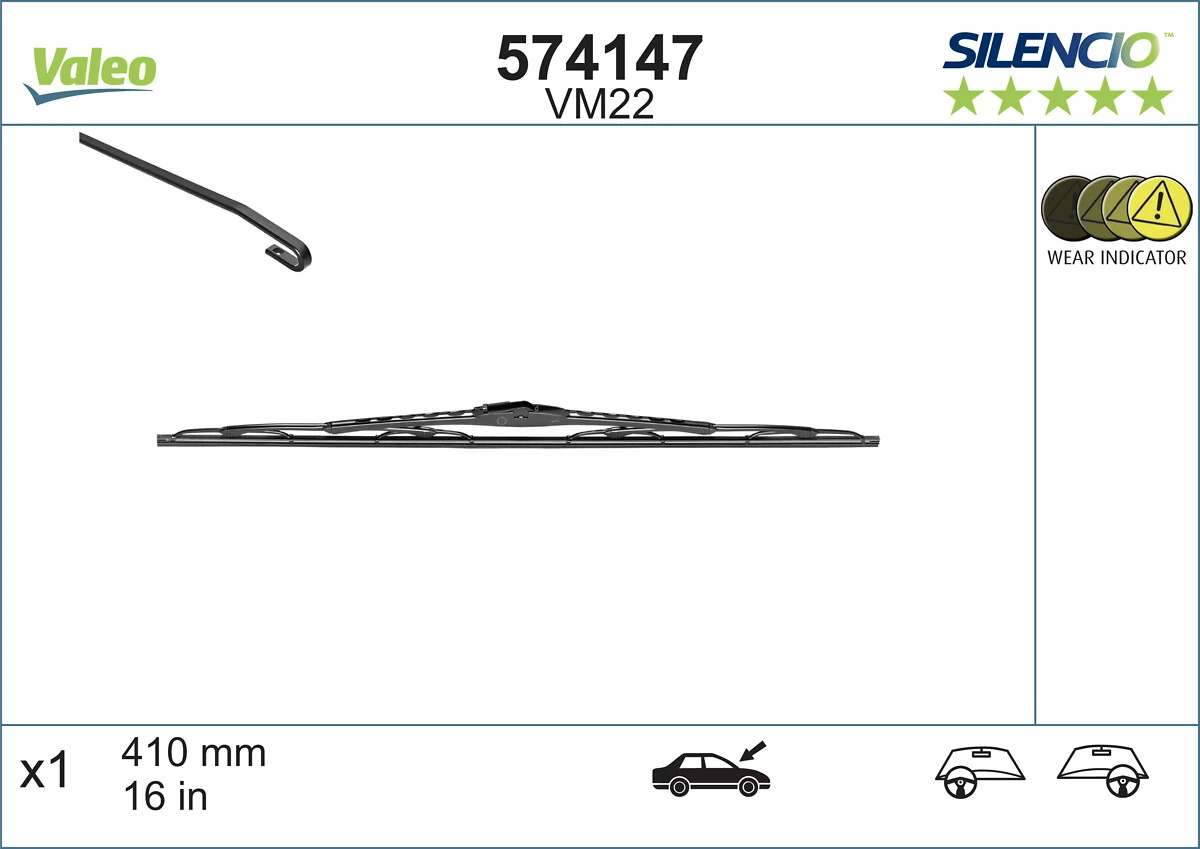 Щетка-дворник лобового стекла, пассажирская VALEO 574147 цена, от 7.93 USD