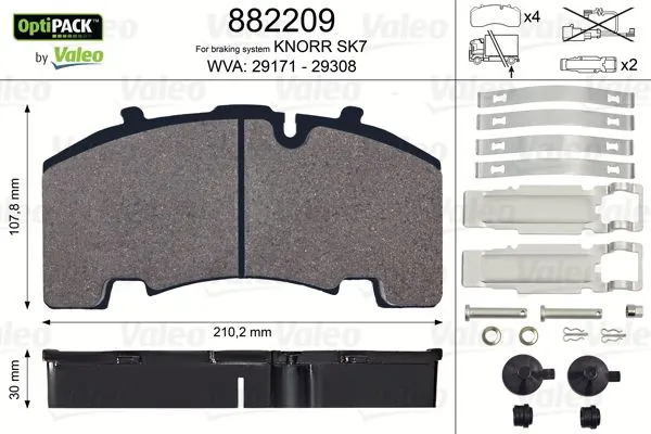 Задние тормозные колодки 1961736 DAF