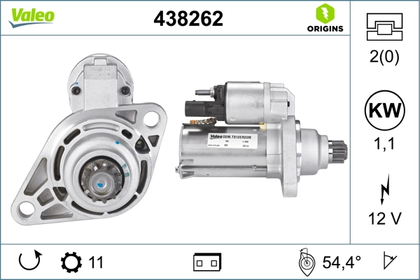 Купить 438262 VALEO Стартер