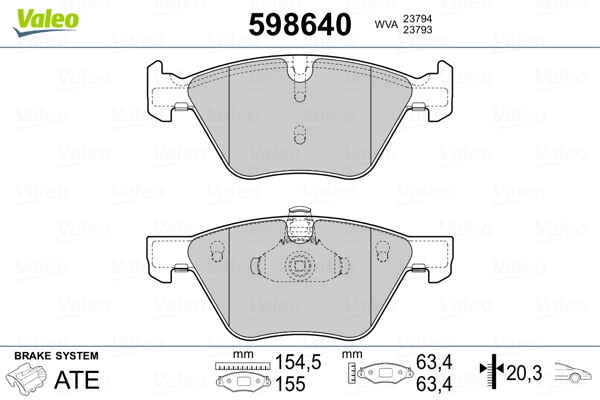598640 VALEO Колодки передние