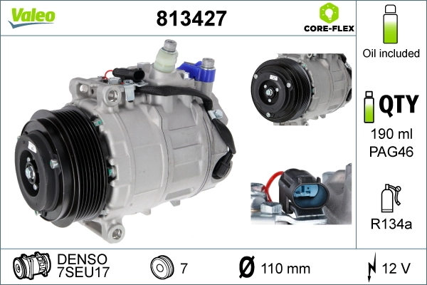 Купить 813427 VALEO Компрессор климатической установки