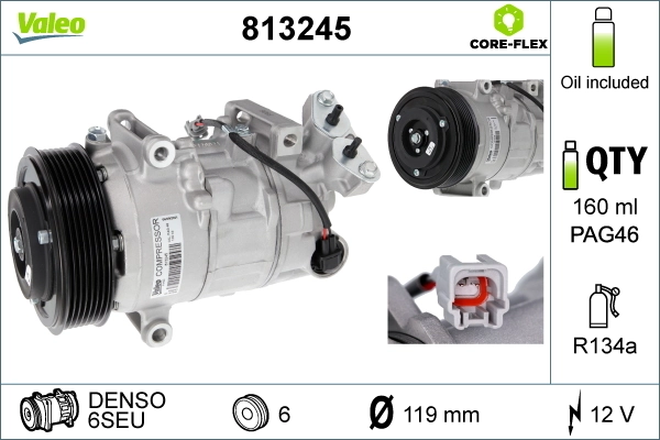 Купить 813245 VALEO Компрессор климатической установки