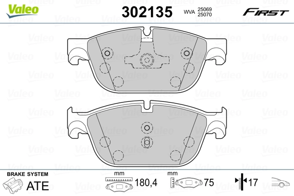 302135 VALEO Колодки передние