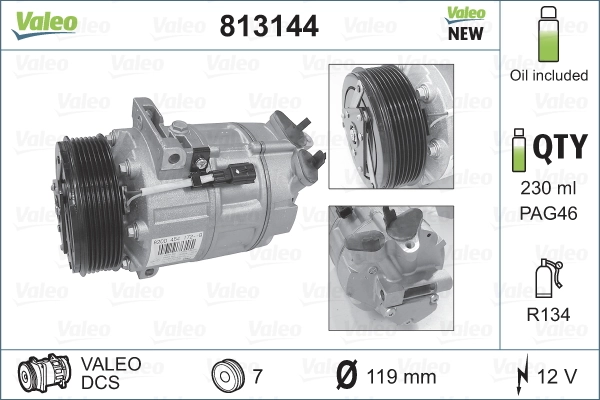 Компрессор системы кондиционирования VALEO 813144 цена, от 401.40 USD