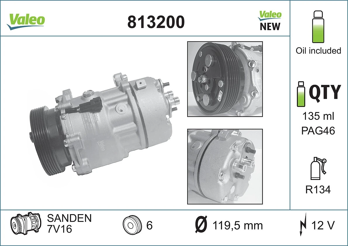 Compressor de aparelho de ar condicionado Ford Escort 5 GAL, AVL