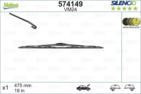 Щетка-дворник лобового стекла, пассажирская VALEO 574149 цена, от 16.14 USD