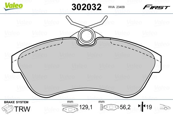 302032 VALEO Колодки передние
