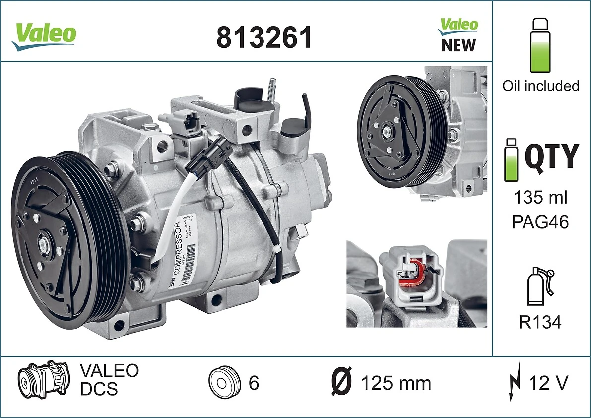 813261 VALEO Компрессор хладагента