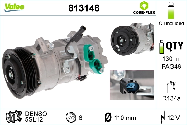 Купить 813148 VALEO Компрессор климатической установки