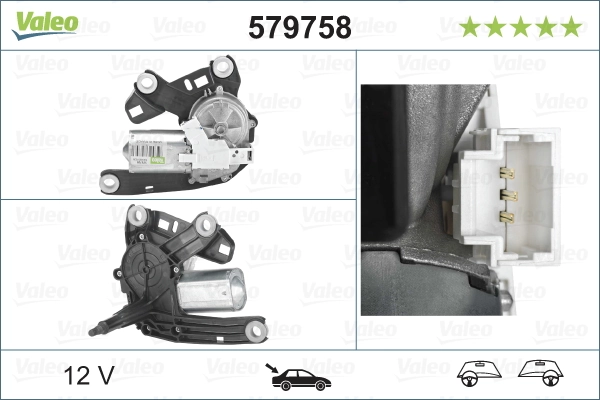 Купить 579758 VALEO Мотор стеклоочистителя заднего стекла