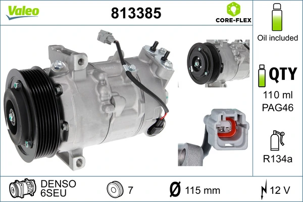 Купить 813385 VALEO Компрессор климатической установки