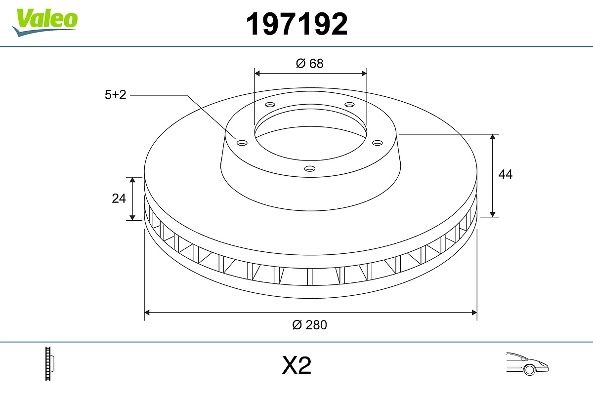 Купить 197192 VALEO Ротор тормозной