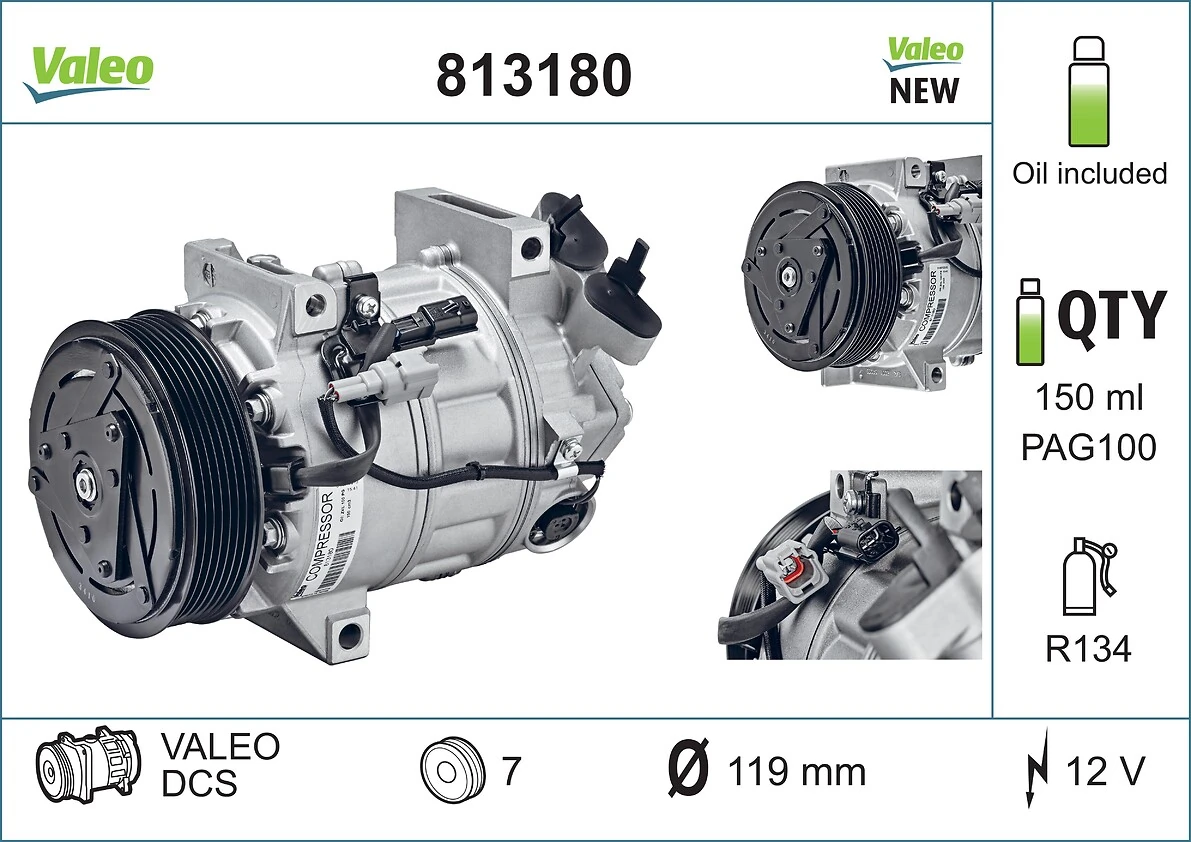 813180 VALEO Компрессор хладагента