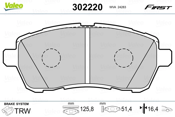 302220 VALEO Колодки передние