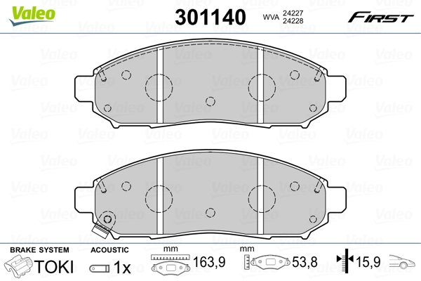 301140 VALEO Колодки передние