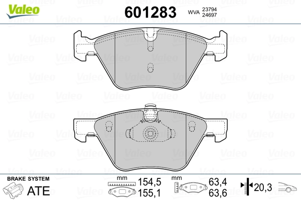 601283 VALEO Колодки передние