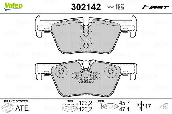 302142 VALEO Колодки тормозные дисковые комплект