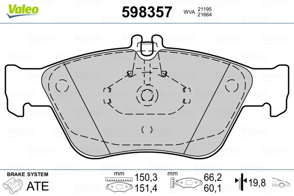 598357 VALEO Колодки передние