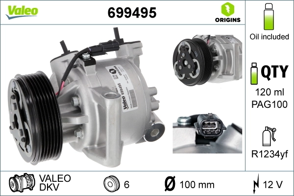 Купить 699495 VALEO Компрессор климатической установки