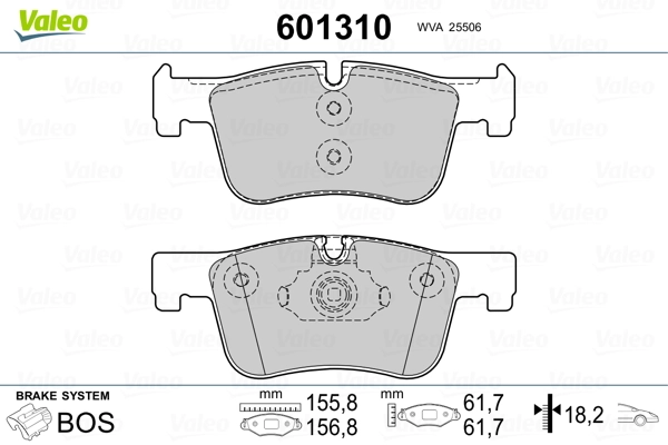 601310 VALEO Колодки передние