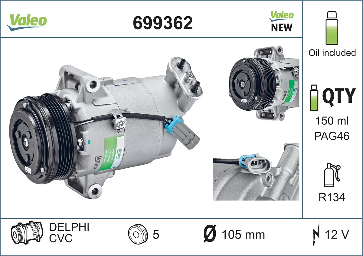 699362 VALEO Компрессор хладагента