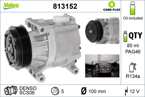Купить 813152 VALEO Компрессор климатической установки