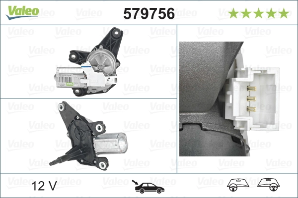 Купить 579756 VALEO Мотор стеклоочистителя заднего стекла