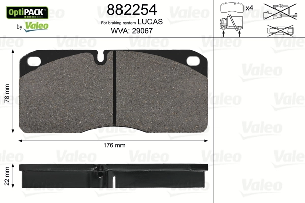 Колодки VALEO 882254 цена, от 43.68 USD