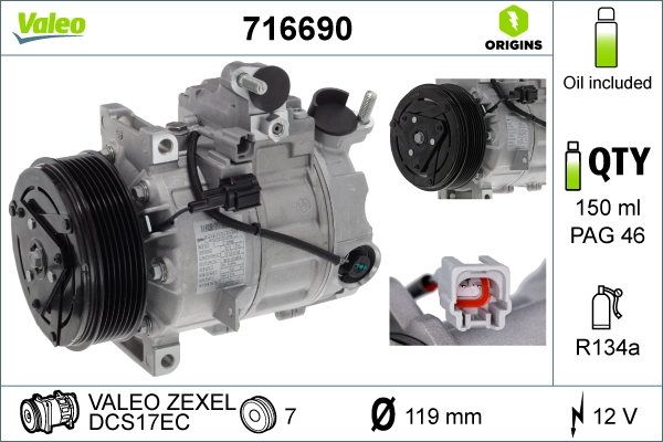 NIS890880 Nissens Компрессор хладагента