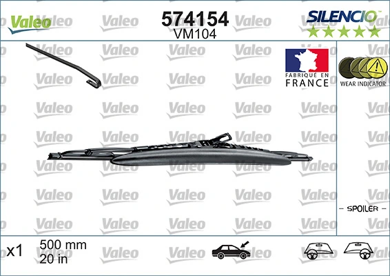Купить 574154 VALEO Щетка-дворник лобового стекла пассажирская