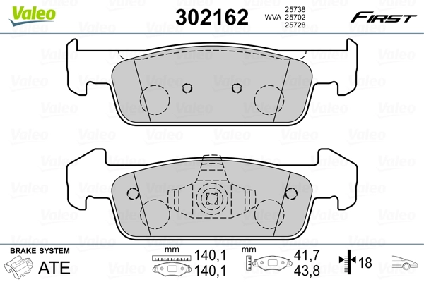 302162 VALEO Колодки передние